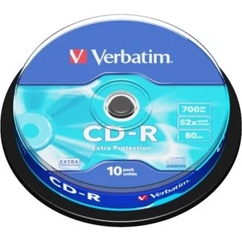 Ukládání dat VERBATIM CD-R 700MB, 52x, spindle 10 ks