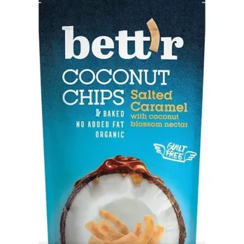 Sušené ovoce Bett´r Bio kokosové chipsy s příchutí slaný karamel 70 g