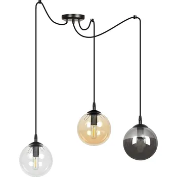 Emibig Gigi závěsné svítidlo 3x10 W černá-průhledná-jantarová-grafitová 939/3