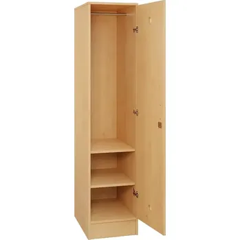 Šatní skříň SLS - 42T šatní skříň dřevěná, 1-dveřová, pravá, šatní tyč, 1800x400x500, sokl, javor horský