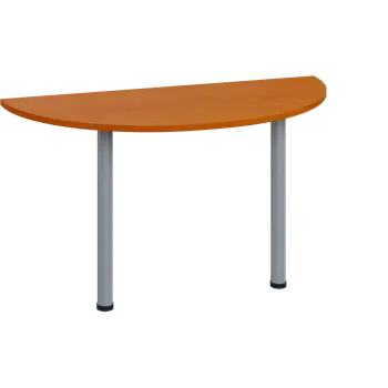 Stolová podnož LJC 2 - 140 přístavba jednací, kovová podnož stříbrná, síla desky 25 mm, široká 1400 mm, třešeň šumavská