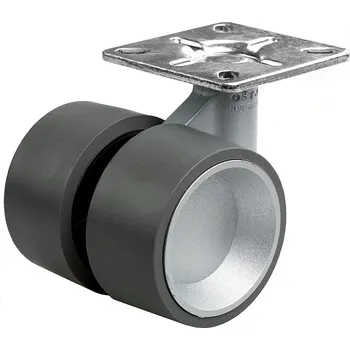 Nábytkové kování OGTM kolečko Formula 60mm s brzdou hliník guma šedá + plotnička (OGTM kolečko Formula 60mm s brzdou hliník guma šedá + plotnička)