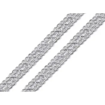 Leonský prýmek šíře 13 mm, barva 1 stříbrná