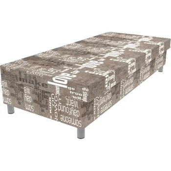 Postel Čalouněná lamelová válenda Valerie na nohách Words s úložným prostorem - Words hnědá, 80 x 200 cm, Bez navýšení, Molitanová 13 cm