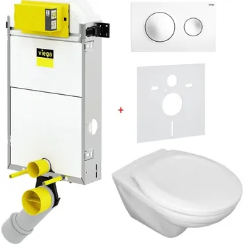 WC sada Viega Prevista PURE Sada pro závěsné wc + wc mísa a sedátko, 771928SET3