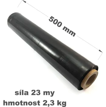 Zakrývací fólie na malování fólie ruční 500mmx23my STRETCH ČER (2,4kg)