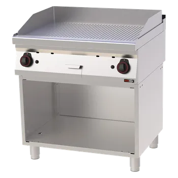 Grilovací deska 80x51 plynová chromovaná rýhovaná s podestavbou | REDFOX - FTRC 70/80 G