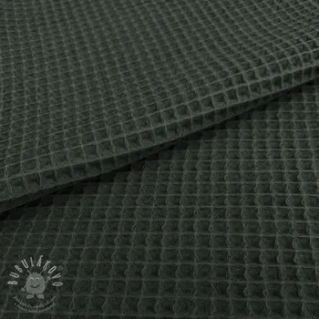 Bavlna s vaflovou vazbou army green