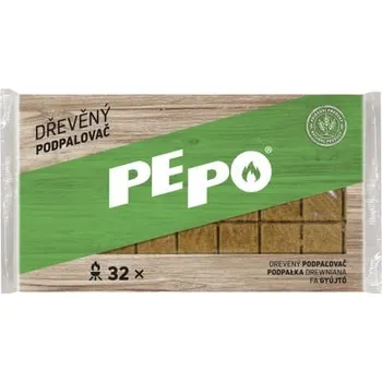 Podpalovač PE-PO Podpaľovač PE-PO® drevný pevný, 32 ks, rozpaľovač na gril, kachle, krby, pece