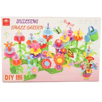 ostatní stavebnice KiK KX4395 Plastová stavebnice květinové zahrady 175 dílků