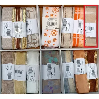 Rám na obraz Ditipo Stuha látková Flora průsvitná s proužky 3 m x 25 mm