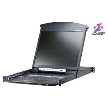 KVM přepínač ATEN 16-port Cat.5 KVM PS/2+USB, OSD, dual rail rack, 19" LCD, ovládání over IP