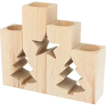 Vánoční dekorace Dřevěné Svícny čtvercové vánoční sada galanteriadrew