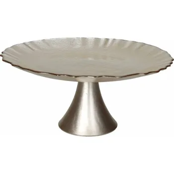 Porcelánový tác na noze ALZATA LUREX zlatý BRANDANI (barva - porcelán, zlatánchampange)