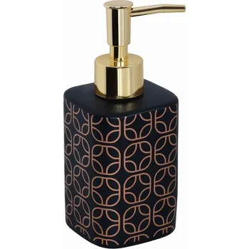 Dávkovač mýdla BISK Erga Glossy, dávkovač mýdla na postavení, černá-zlatá, ERG-07968