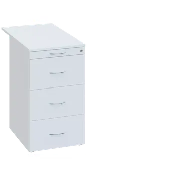 Zásuvkový kontejner EKC 1 - 81 kontejner přístavný, 4-zásuvkový, deska 18 mm, centrální zámek, tužkovnice, bílá