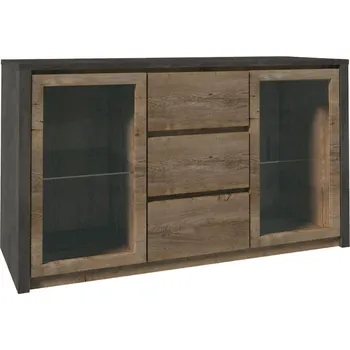 Komoda MONTANA s | komoda K2D | 140 cm | lefkas/smooth grey