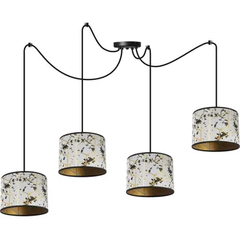 Závěsné svítidlo Werona Spider, 4x bílé textilní stínítko se vzorem