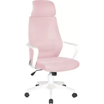 NOEMI - W židle kancelářská, bílá kostra, růžová