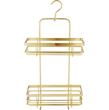 Držák na kartáček BISK Erga NIAGARA, závěsná dvojitá polička, zlatá lesklá, ERG-08038