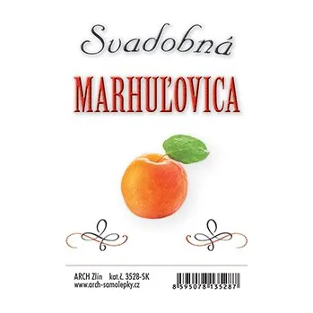 Samolepící dekorace Arch Samolepka Svadobná marhuľovica velká etiketa 9,5 x 6 cm SK