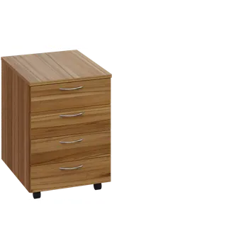 Zásuvkový kontejner EK 2 - 01 kontejner pojízdný, 4-zásuvkový, deska 25 mm, bez zámku, ořech světlý