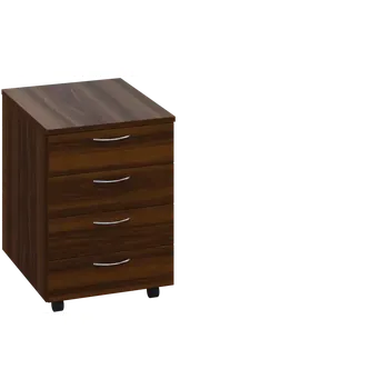 Zásuvkový kontejner EK 2 - 01 kontejner pojízdný, 4-zásuvkový, deska 25 mm, bez zámku, ořech královský