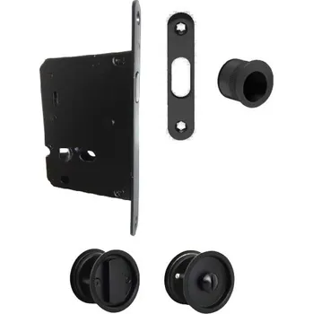 Dveřní kování TI - Set na posuvné dveře 2850 WC - R BS - Černá matná (153)