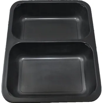 Jednorázové nádobí ECOFOL Zatavovací miska LIGHT 2-dílná, PP, černá, 227x178x50 mm (50ks)