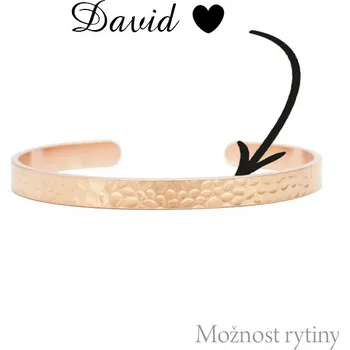 Náramek Šperky4U Tepaný zlacený ocelový náramek s rytinou textu - OPA1735-RD