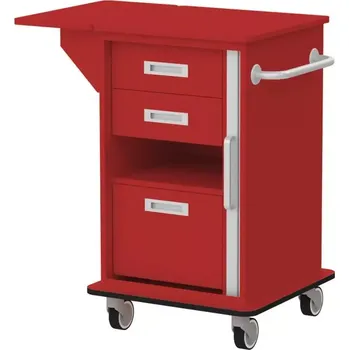 VIZITA 02 R mobilní vozík vizitový, korpus červená flamengo, čílka červená flamengo