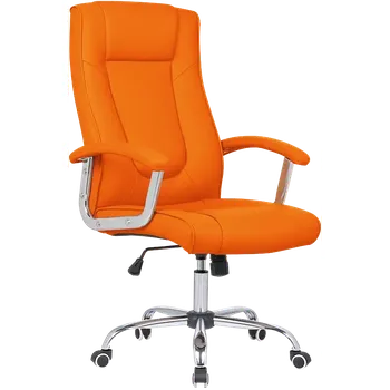 Křeslo MALLORCA křeslo kancelářské, chrom kříž, kolečka uni, EKO-PU oranžová