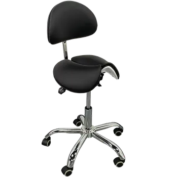 LZZ 05 židle lékařská, kříž chrom, ekokůže černá