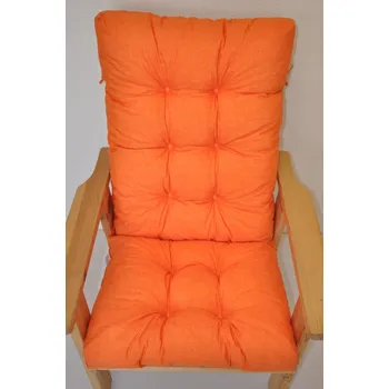 Polstr na zahradní křeslo vysoké - látka oranžový melír