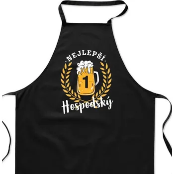 Kuchyňská zástěra Zástěra černá Nejlepší hospodský