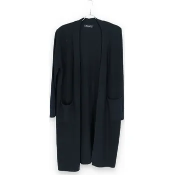 Dámský svetr Kardigan dlouhý úpletový MY7015 barva: černá, velikost: S/M