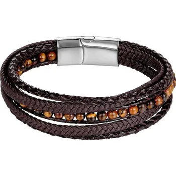 Souprava šperků B-TOP Módní kožený náramek s přírodním kamenem