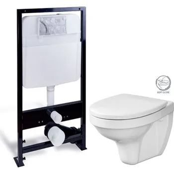 PRIM předstěnový instalační systém bez tlačítka + WC CERSANIT DELFI + SOFT SEDÁTKO PRIM_20/0026 X DE2