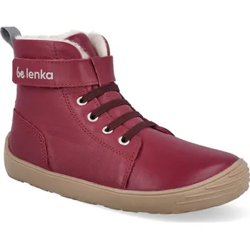 Dívčí zimní obuv Barefoot dětské zimní boty Be Lenka - Winter Kids vínové Velikost: 27