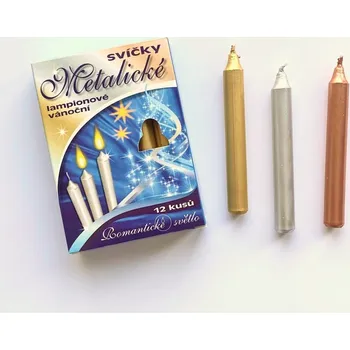 Svíčka Svíčky vánoční a lampionové metalické Svíčky: Měděné