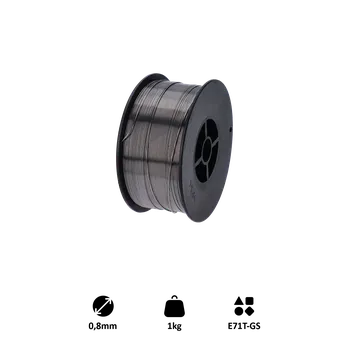 Příslušenství ke svářečce KOVIAN, s.r.o. Drát svařovací FLUX-0.8mm, 1kg, Metoda: MIG(Flux/FCAW)