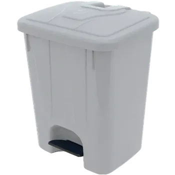 Odpadkový koš BRUNO - 40, koš nášlapný plastový s víkem, objem 40l, šedý