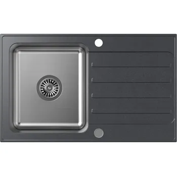 Granitový dřez Quadron Kenneth granitový a ocelový dřez 78x48 cm černá FUS_K7848CZ