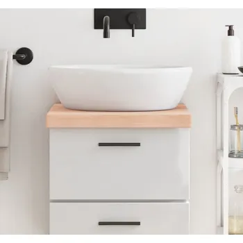 Deska pod umyvadlo vidaXL Koupelnová deska 40x50x(2-6) cm ošetřený masiv [3156001] Barva: Přírodní