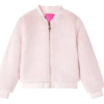 Chlapecký kabát vidaXL Dětská bunda umělý kožíšek jemně růžová 92 [14249]