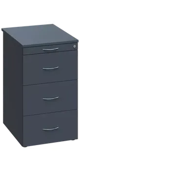 Zásuvkový kontejner EKC 2 - 61 kontejner přístavný, 4-zásuvkový, deska 25 mm, centrální zámek, tužkovnice, antracit