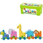 ECOIFFER Baby kostky Abrick Maxi vláček ZOO STAVEBNICE v boxu plast