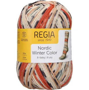 Příze Regia 8-ply Nordic Winter Color 3047 Log fire color (Ponožková příze Nordic Winter color 3047 Holzfeuer)