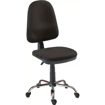 1080/MEK CR židle kancelářská, kříž chrom, koženka BLOOM B 08 - koženka černá