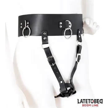 Pás cudnosti LateToBed BDSM Line Adjustable Female Chastity Belt Black